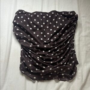 Brown Polka Dot Tube Top